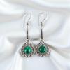 Natural Malachite Gemstone 925 Sterling Silver Jewelry Handcrafted Earrings2.52" EE-77-25