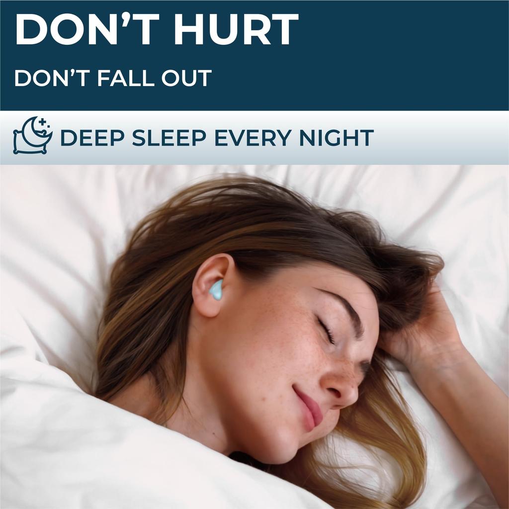 PQ Sleep Wax Earplugs 28 Silicone Wax Earplugs for Sleeping and Swimming with Noise Cancelling 32Db Sound Blocking Level Blue - Gel, (28 Pillows),