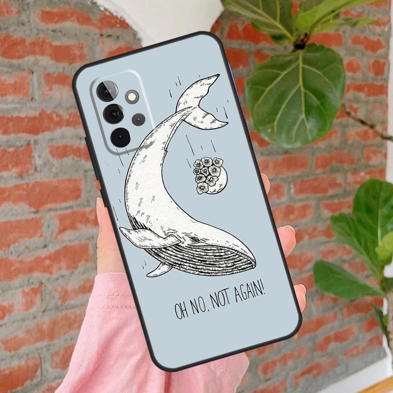Красивый чехол с рисунком синего кита для Samsung Galaxy A55 A35 A25 A15 A52 A32 A12 A14 A34 A54 A51 A71 A13 A33 A53