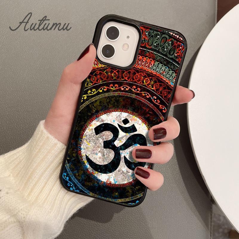 Цветочный Ом Йога Индуистский Аум ом йага Чехол для телефона для iPhone 17 Air 15 16 16e 11 12 13 14 Pro Max Plus Cover coque Fundas