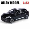 1/32 Porsche Macan T SUV Модель автомобиля из цинкового сплава, литая игрушка-симулятор со звуком и светом, коллекционная, украшает подарок на день рождения мальчика