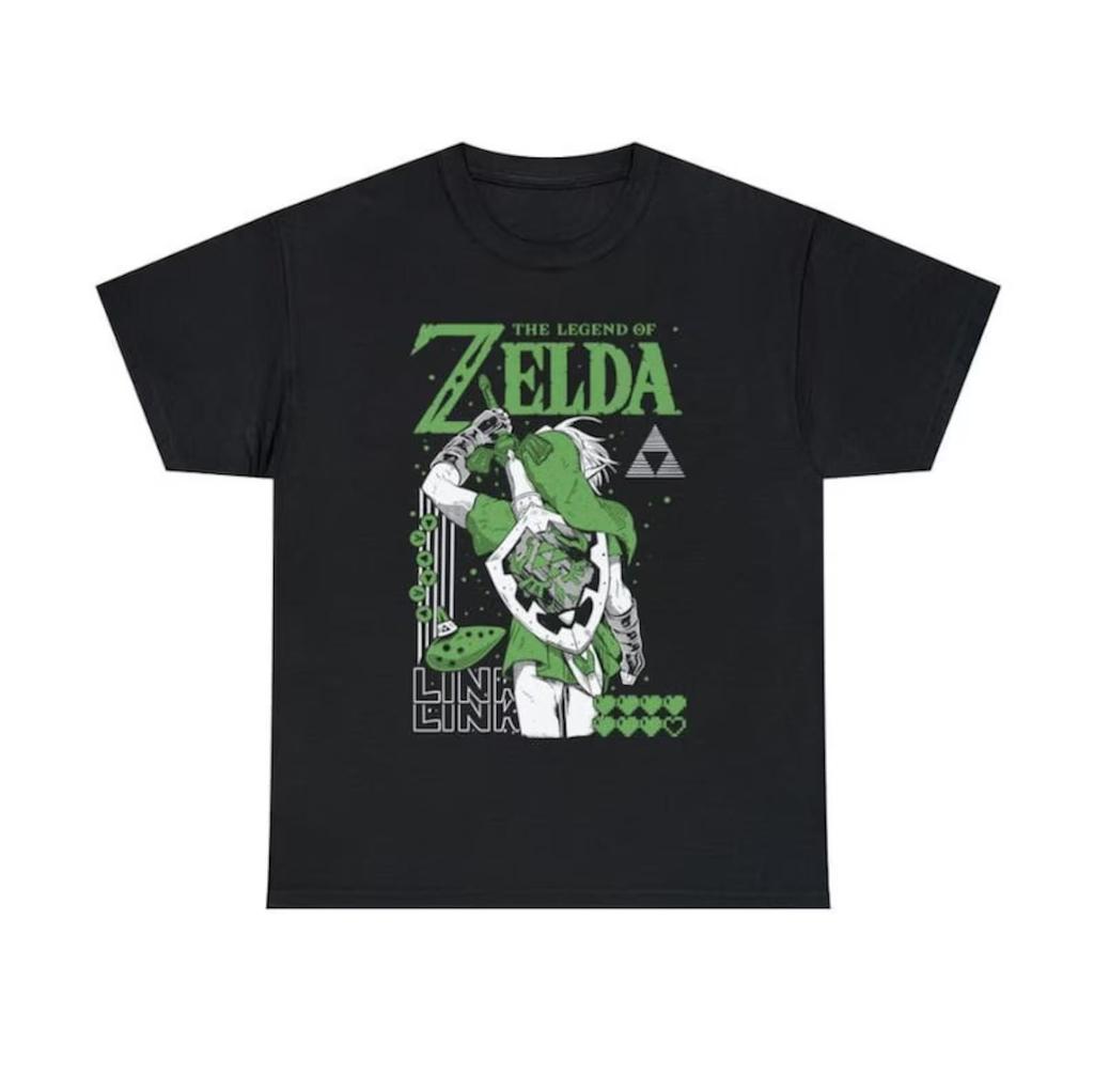 Legend of Zelda Link T shirt Hylian Crest Triforce Graphic Tee