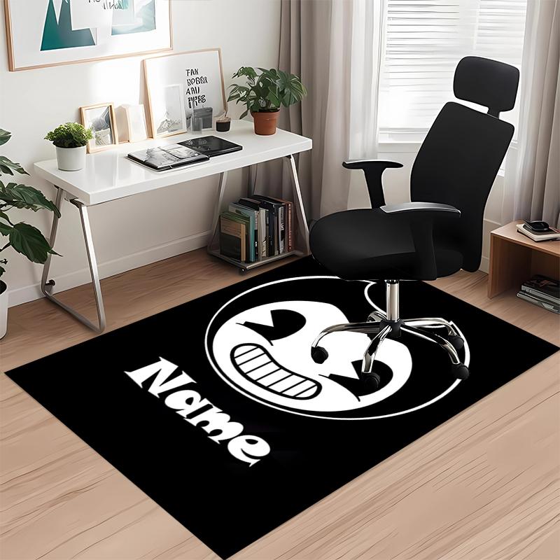 Custom Name Bendy and the Ink Machine Printed Carpet, for Office Chair Living Room Bedroom Kitchen Room Decor Gifts.