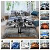 3D Aircraft Bedding Set, Transportation Tools, Quilts, Pillowcases, 2/3 Pieces, DE135 * 200, Boys' Room, Full Size, Soft, Zippered Bedroom Decoration