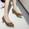 Luxury Pumps Shoes for Women Heeled Woman Medium Heel Stiletto Heels High Sandal Party Office 2025 Elegant Brown Small Heel Sexy