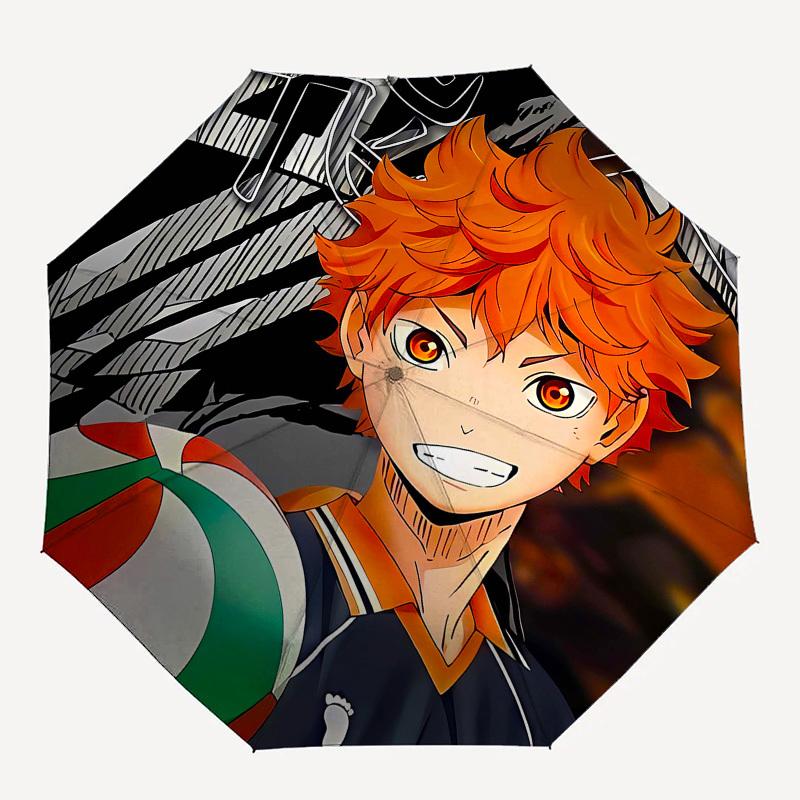 Volleyball, Anime Automatic Opening and Closing, 8 rib Structure Portable Umbrella, Suitable for Men and Women in All Seasons  Perfect Gift