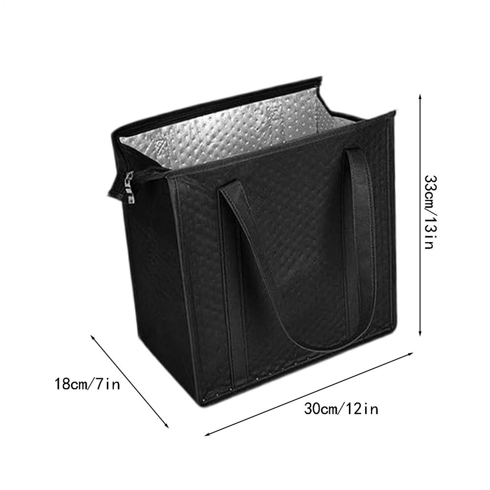2Pcs Insulated Grocery Bags 30x18x33cm, Reusable Tote with Zipper Top, Thermal Shopping Cooler for Food Drink Travel Picnic