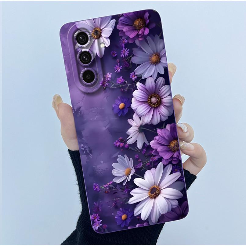 Для Samsung Galaxy A37 A57 5G Чехол Модный Минимализм Масляная Живопись Цветок Силиконовый Мягкий Корпус Новый Дизайн Ударопрочная Задняя Крышка