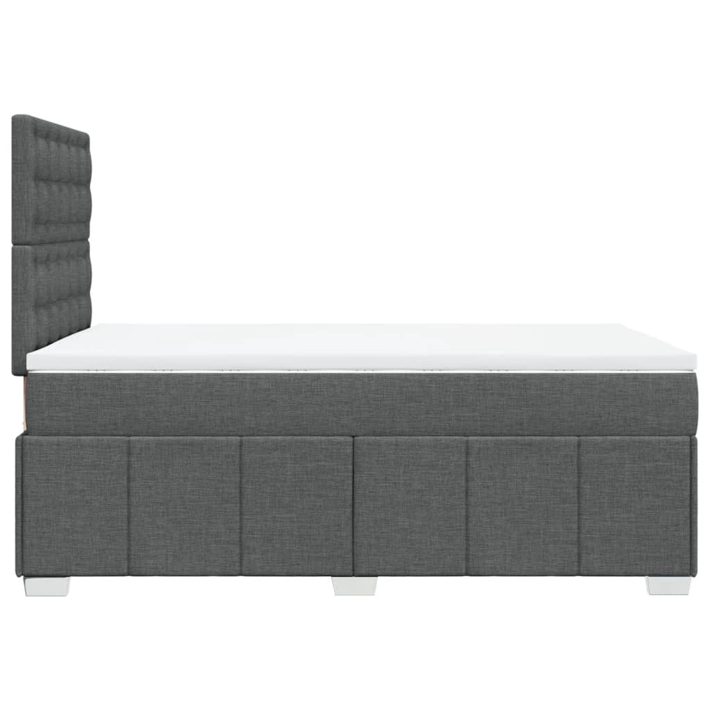 Box Spring Bed with Mattress Dark Grey 120 x 200 cm Fabric