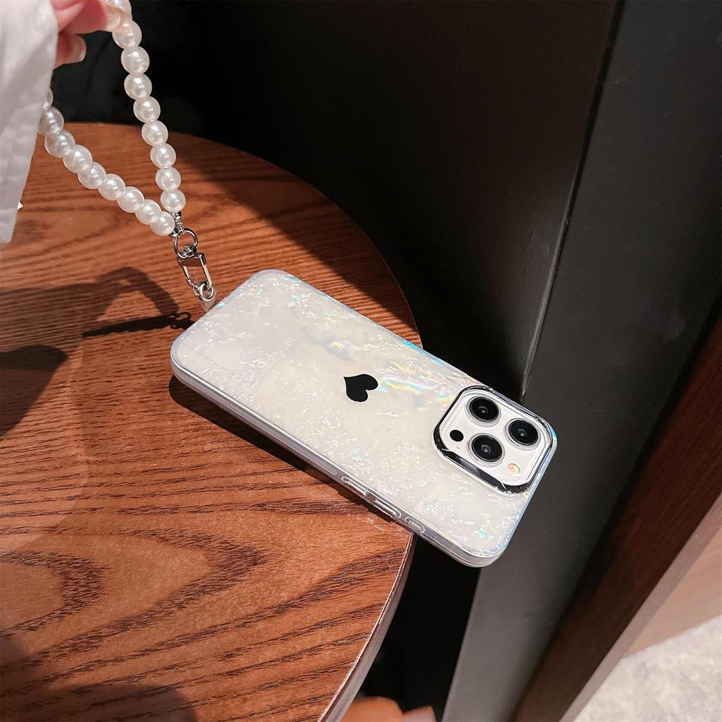 Pearl Hand Chain Love Phone Case For IPhone X/XR/XS MAX/11/12/13/14/15/16/Pro/Plus/Pro Max, Perfect Birthday Gift for Famliy, Friends and Partners