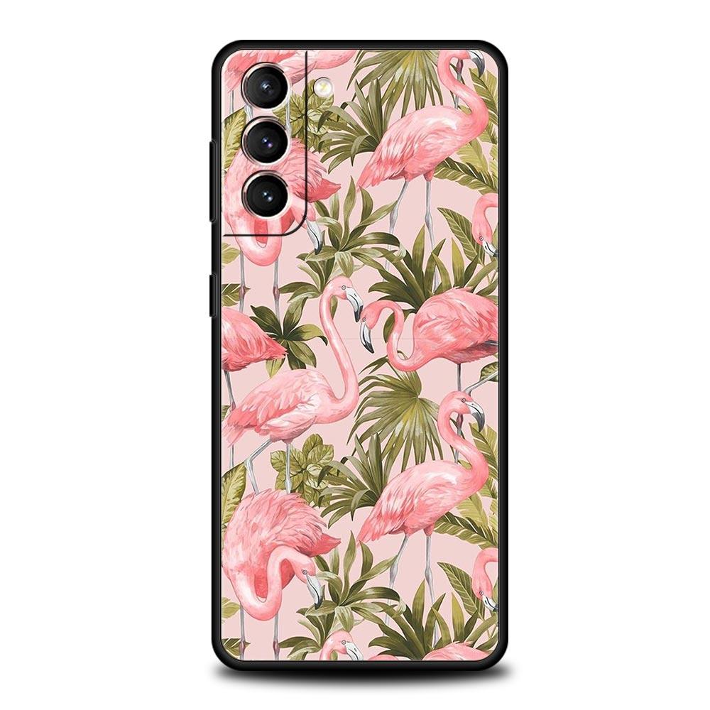 Розовый, красный чехол с фламинго для телефона Samsung Galaxy S24 S23 S22 5G S20 Ultra S21 FE S10 S9 Plus S10E S8 Lite 20, мягкий силиконовый чехол