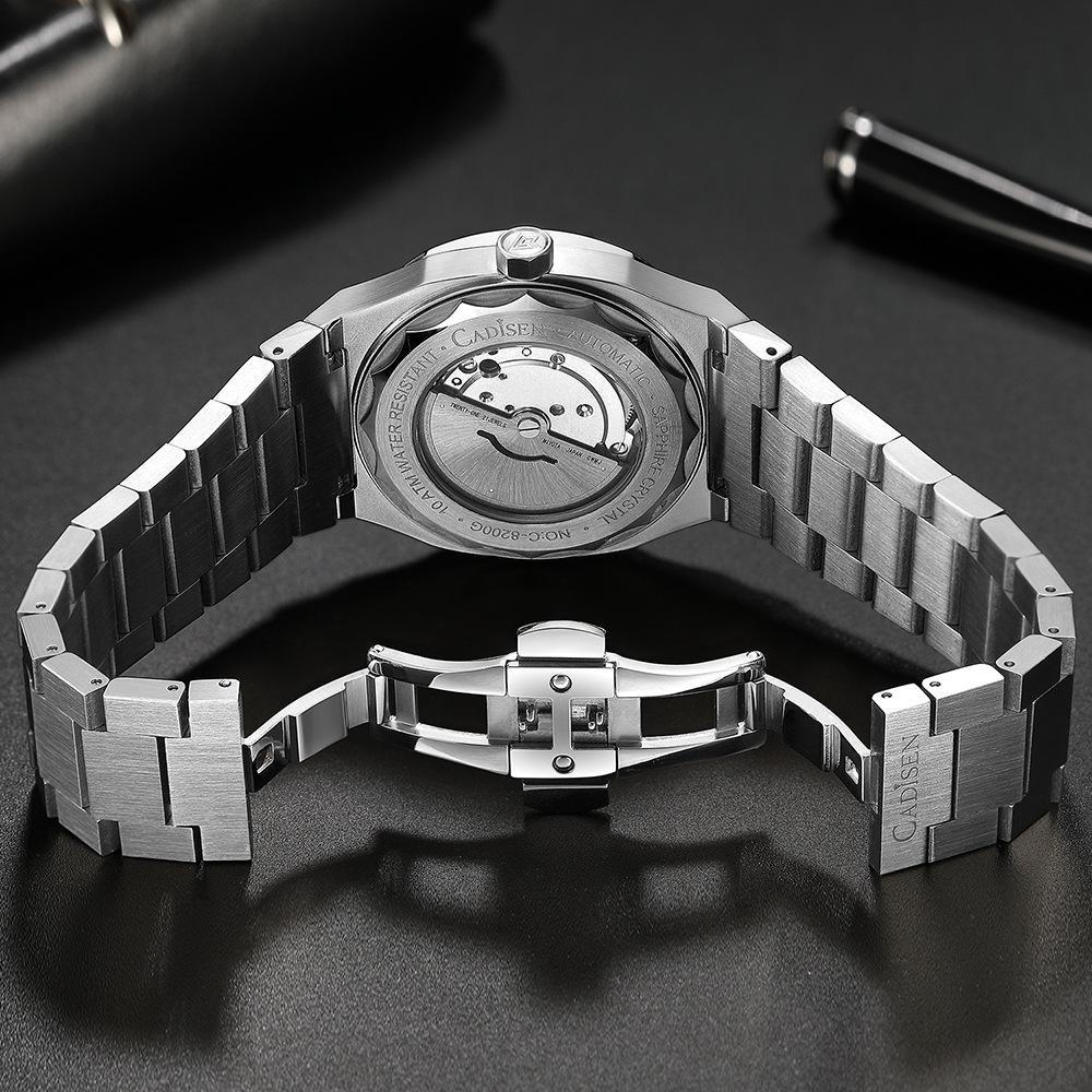 Мужские автоматические механические часы Cadisen с японским механизмом 8215 - Модный деловой дизайн