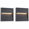 Outdoor Wall Lights 2 pcs LED 3 W Black Square