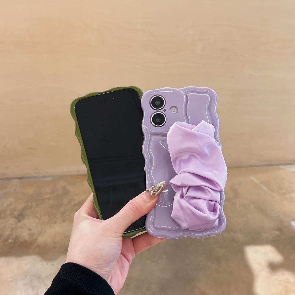 Корейский высококачественный шелковый браслет-шарф для iPhone16Pro max Apple 17 чехол для мобильного телефона 15/14 волнистый чехол