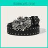 Панк Кожаный Ремень Для Мужчин С Клепками И Пряжкой Повседневный Поясной Аксессуар Для Хип-Хоп Стиля