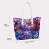 Purple Gradient Mosaic Pattern Tote Bag Fashion Casual Daily Large Capacity Portable Shoulder Handbag