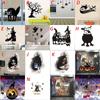 Removable Halloween Diy Wall Stickers With Fire Retardant Pvc Pumpkin Witch Decal