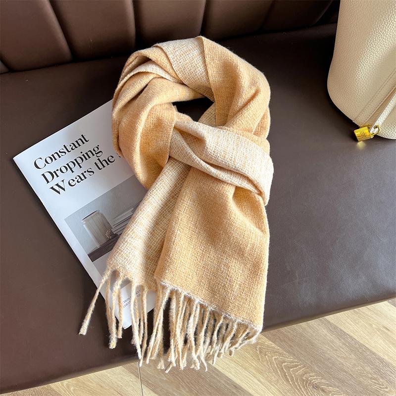 Imitation Cashmere Women Winter Scarf Thicken Double-Sided Long Shawls Neck Warm Tassel Poncho Echarpe Stoles Pashmina Luxury