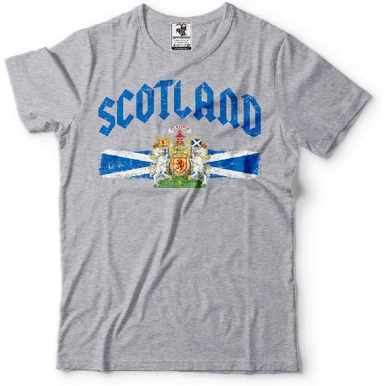 Silk Road Tees Scotland T-Shirt Scottish Flag Coat of arms Mens Tee Shirt