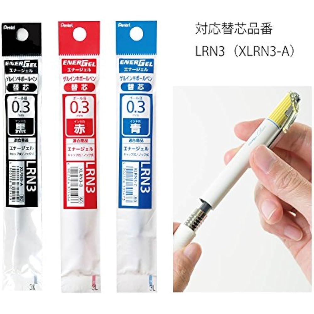 Шариковая ручка Pentel Гелевые чернила Гель Crena 0,3 мм Мимозово-желтый корпус BLN73LG-A Черный 10
