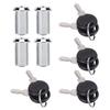 4 Set Cam Lock Zinc Alloy File Cabinet Mailbox Drawer Slidding Door Safety Locks with