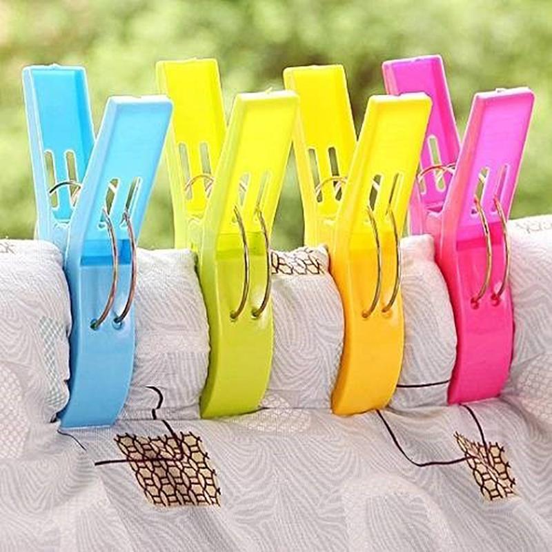 Зажимы для пляжных полотенец Большие зажимы для удержания держателя полотенец Пластиковые прищепки Зажимы для подвешивания Прищепки для полотенец YFJ003