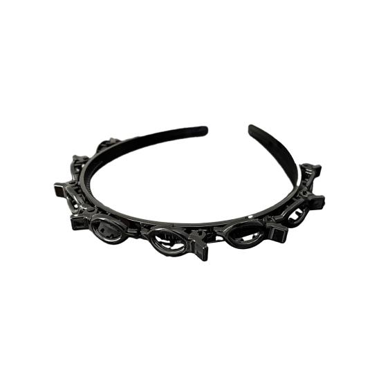 Shining Rhinestone Faux Pearls Flower Decor Women Headband Non-slip Elastic Double Layer Bangs Clips Hair Hoop Hair Accessories