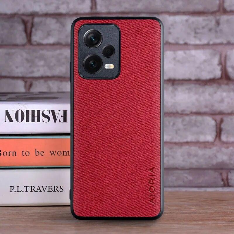 Чехол для Xiaomi Redmi Note 12 Pro Plus Turbo 4G 5G, роскошный текстильный кожаный мягкий чехол для redmi note 12 pro, чехол-капа