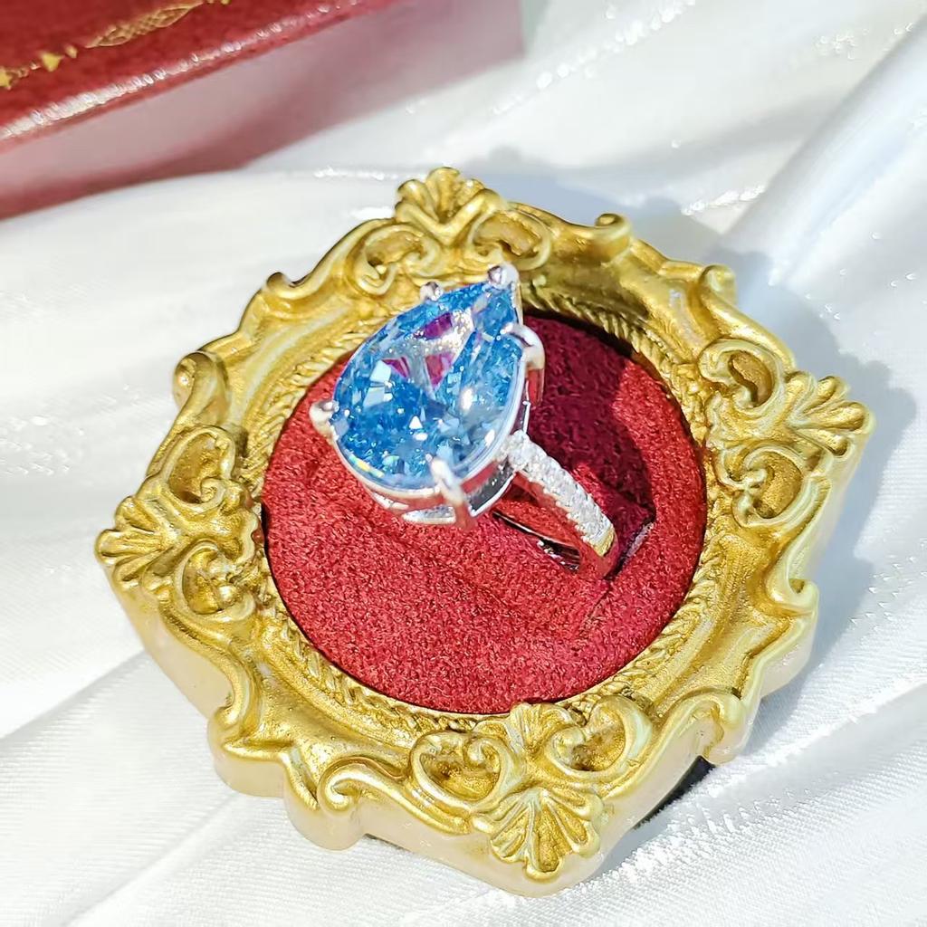 Модное кольцо из стерлингового серебра 925 пробы, легкая роскошь, с цирконом огранки «Ледяной цветок» в форме капли воды, подарок на день рождения, годовщину
