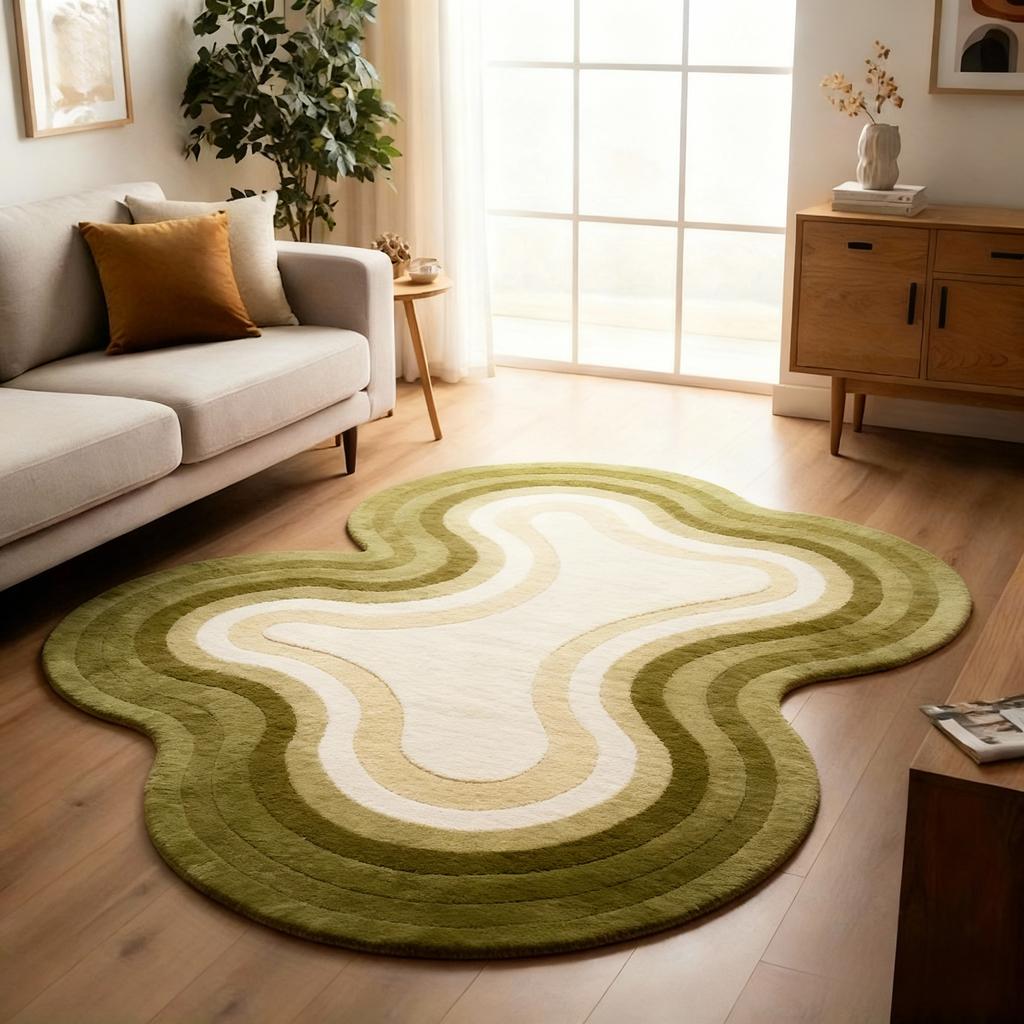 Irregular Shape Carpets for Living Room Fluffy Soft Lounge Dopamine Floor Mat Large Area Bedroom Decor Carpet Thickend Plush Rug