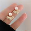 Fashion Petal Pearl Stud Earrings for Women Girl Gift Jewelry Wholesale