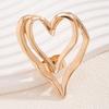 Преувеличенное большое полое двойное сердечко для женщин 2024 модные кольца ювелирные изделия для вечеринок украшения подарок