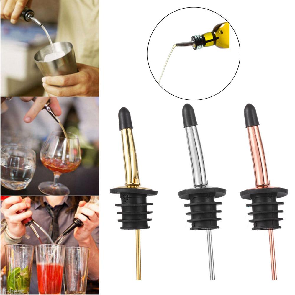 1/3PCS Spirit Liquor Free Flow Wine Pourer Stainless Steel Bottle Cap Spout Stopper