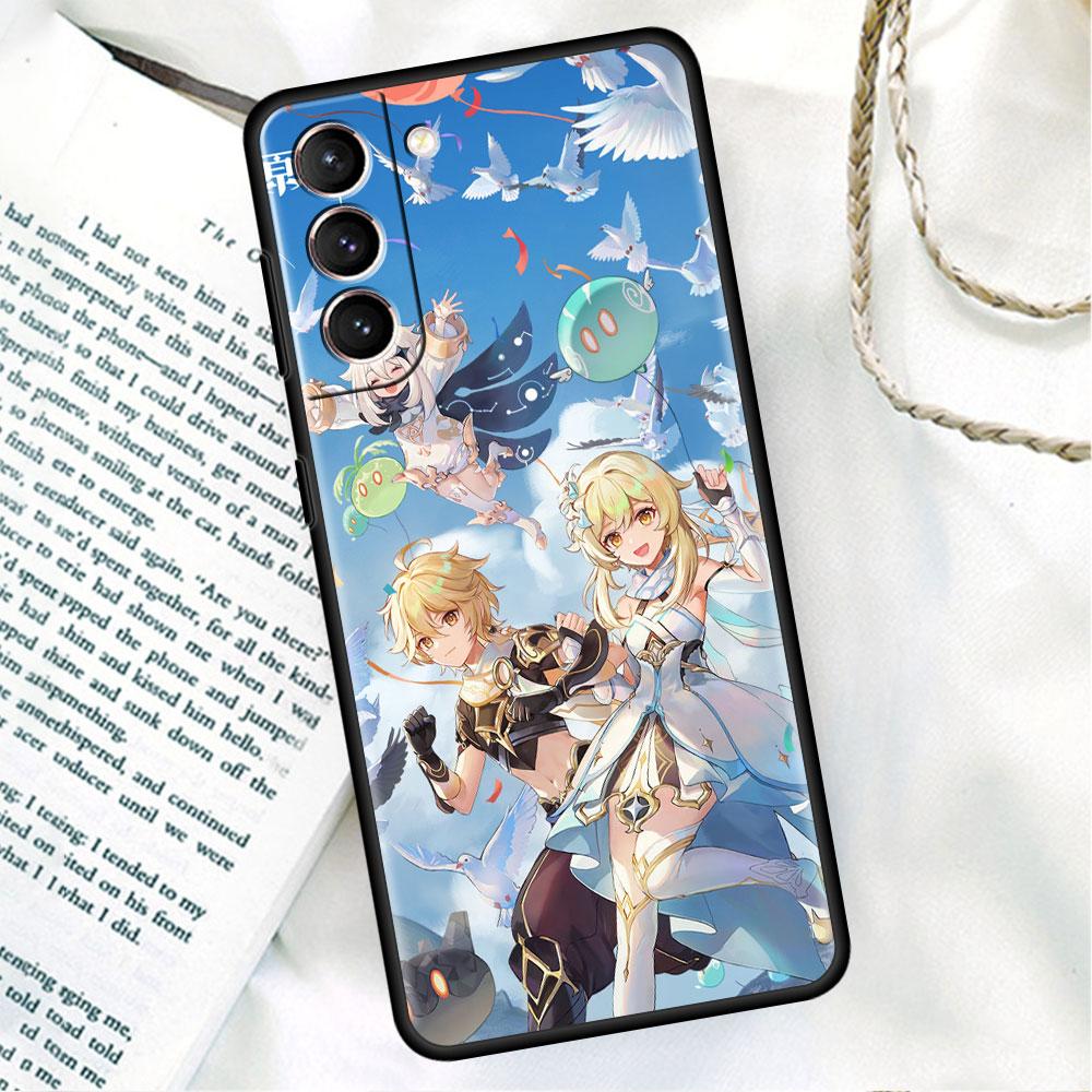 Черный мягкий чехол для телефона Samsung Galaxy S22 S21 S20 Ultra FE S9 S8 S10 Plus Note 20 10 9 Fundas Cover Genshin Impact Beelzebul
