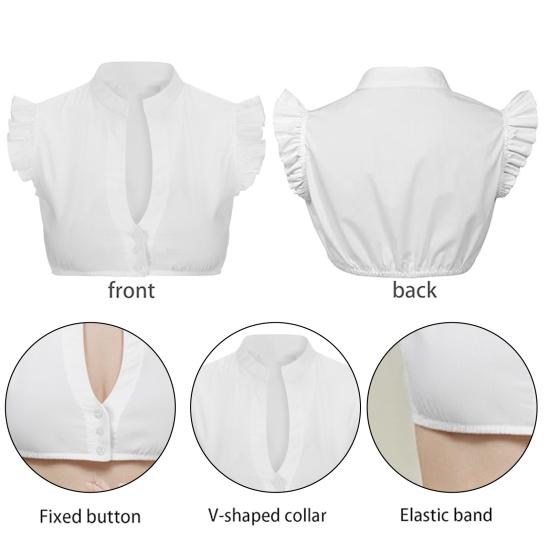 Women Beer Suit Stand Collar Flying Short Sleeve Buttons Placket Traditional Bodywear