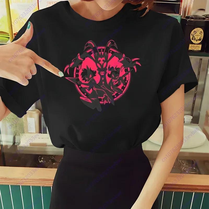 Женская футболка Helluva Boss Летняя футболка с коротким рукавом и принтом жевания Забавная футболка Харадзюку Топы Мужская футболка Уличная одежда