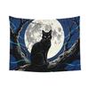 Halloween Black Cats Tapestry Wall Hanging Printed Polyester Tapestries Moon Gothic Bohemian Blanket Room Decor 95x73cm