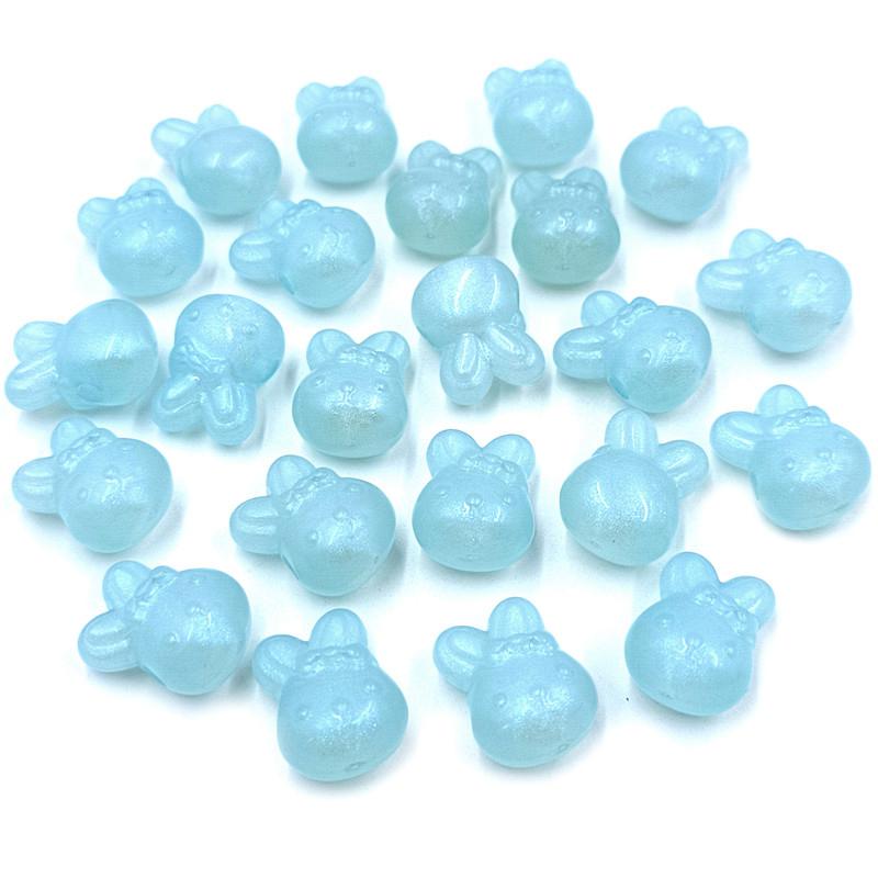 Material Round Pendant Charms Bowknot Rabbit Flat Love Heart Beads 10Pcs Fluorescent Handmade DIY Jewelry Accessories Arcylic Fashion Accessories