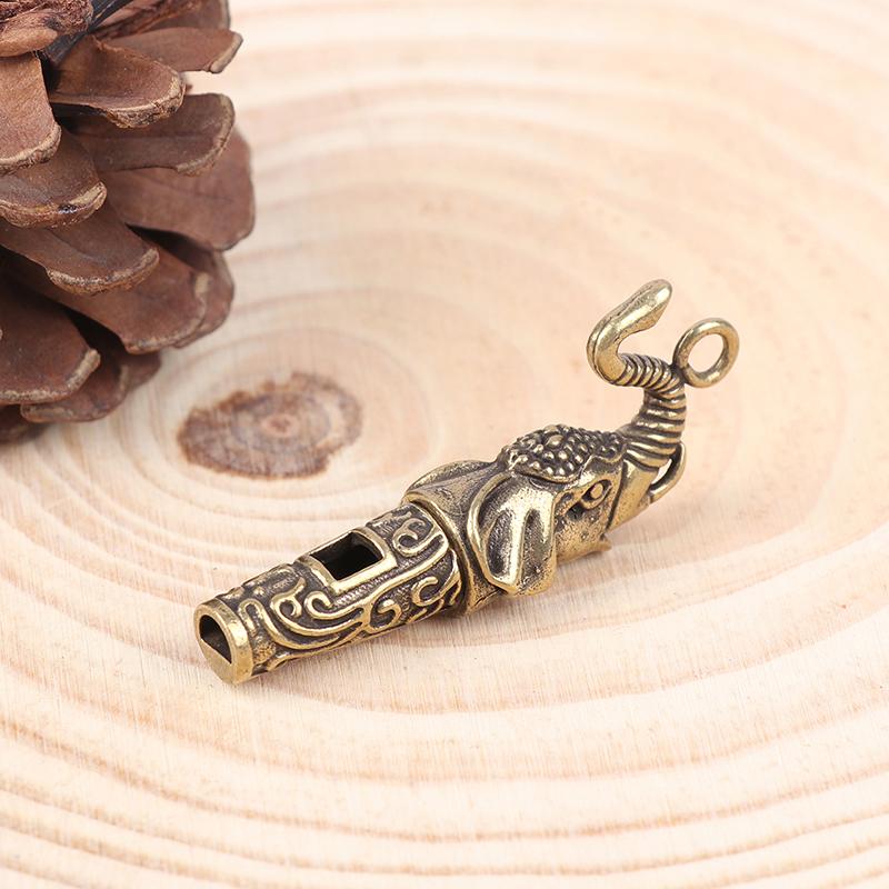1Pc Brass Metal Treble Training Wilderness Survival Pendant Elephant Whistle Antique Keychain Outdoor Survival Whistle
