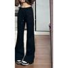 2026 Spring Large Size Black American Style Slightly Spicy Sweatpants for Women, Extra Long Version for Tall People, Floor-Length Casual Yoga Pants