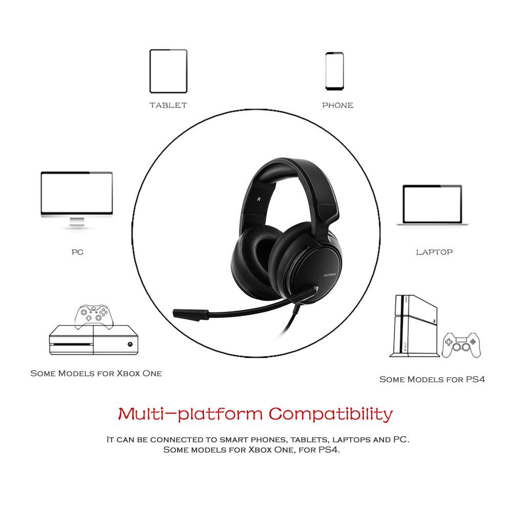 NUBWO N12 Проводная игровая гарнитура для ноутбука PS4, наушники-вкладыши с микрофоном, проводная гарнитура 3,5 мм, регулятор громкости для игр