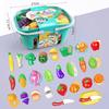 Kitchen Play House Toy Set Simulation Basket Fruit Vegetable Food Cutting Game Educational Kids Montessori Learning Girls Toy
