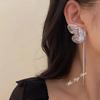 Эффектные серьги с длинными кисточками из страз, модные металлические крылья бабочки, персонализированные висячие серьги, уникальные украшения для вечеринки для девушки