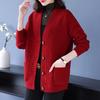 Autumn Knitted Cardigan Outer Knit Sweater Top Middle-aged and Elderly Ladies' Plus Fat Plus Size Spring and Autumn Sweater Jacket