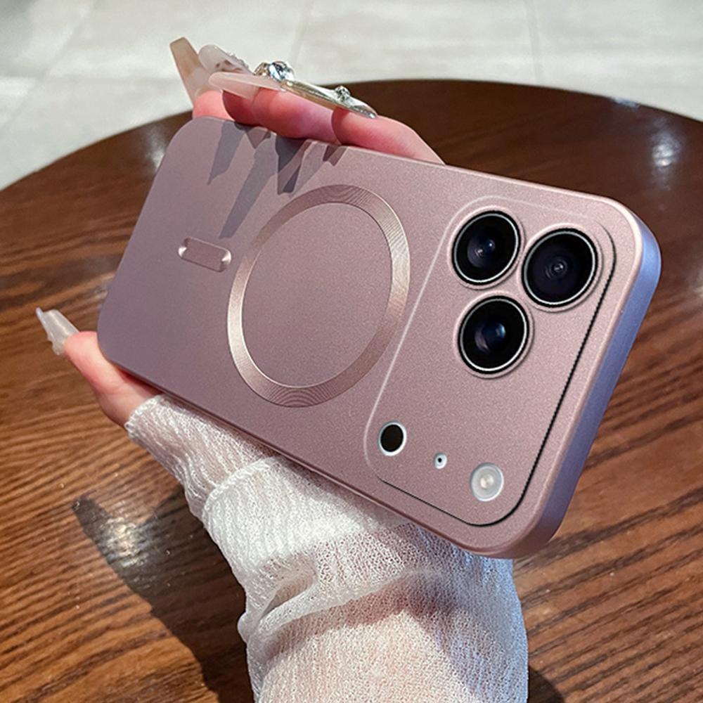 Металлический чехол для телефона Desert Gold с магнитной зарядкой для iPhone 17 16 15 14 13 12 11 Pro Max Air, мягкий чехол magsafe с мелкими отверстиями