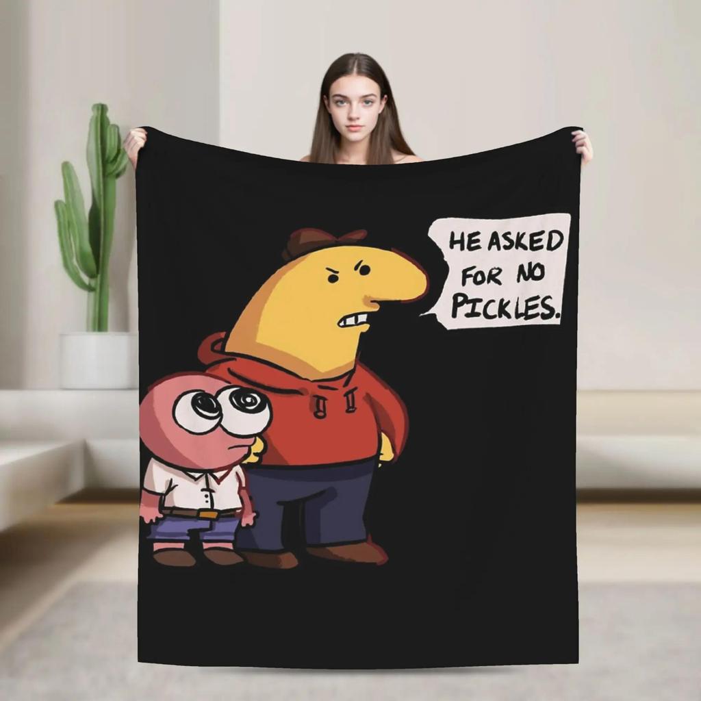 Soft Flannel Throw Blanket for Students Airplane Travel Living Room Sofa Bed Smiling Friends Ducks Design