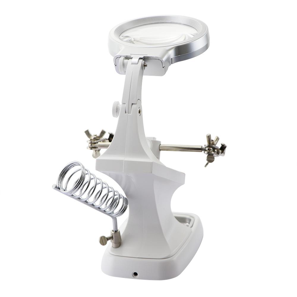 12X Третья рука Зажим-крокодил Светодиодная лупа Подставка для паяльника Лупа Сварочный Ремонтный держатель Инструменты