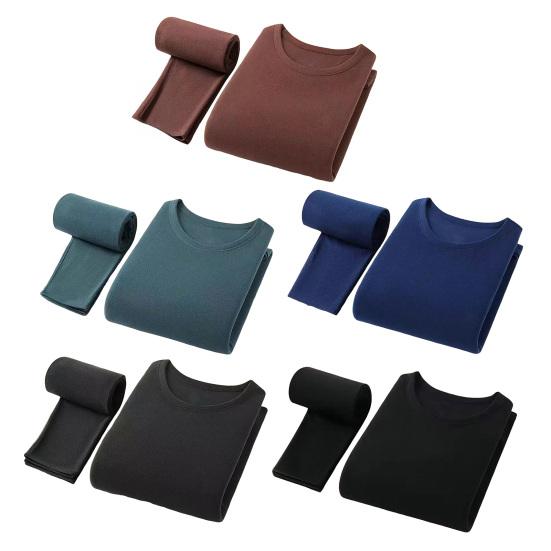 Thermal Underwear for Men Fleece Lined Base Layer Set Winter Warm Long Johns Top And Bottom Set for Cold Weather