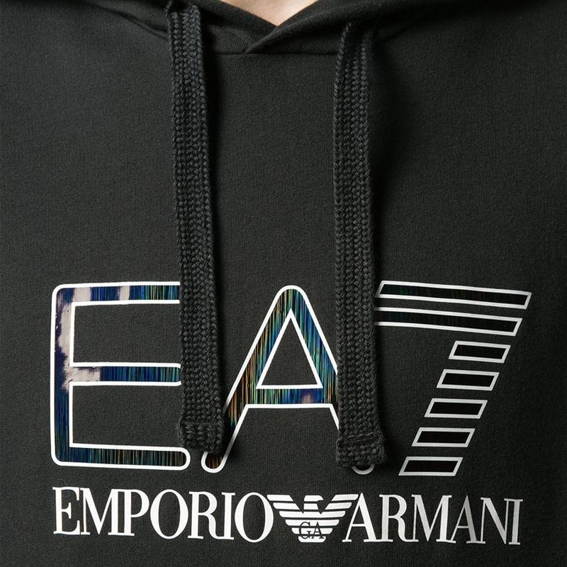 Emporio Armani Мужская толстовка с капюшоном и длинным рукавом из хлопка Черная 6GPM34-J05Z-1200