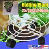 New 4 Wheels Round Plant Pot Tray Planter Flowers Pot Mover Trolley Rack Organizer Garden Metal Stand Decoration White